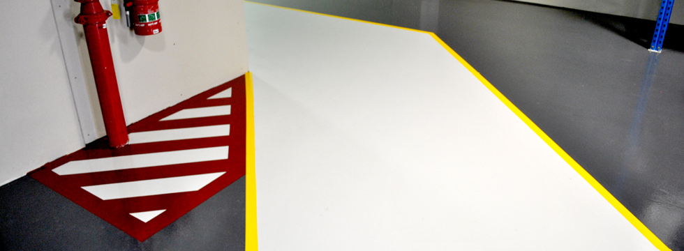 An example of colour-coding for safety zones